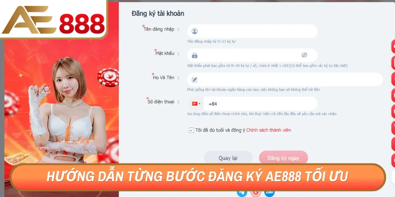 Hướng dẫn từng bước đăng ký AE888 tối ưu