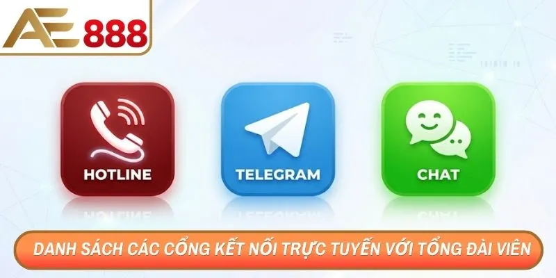 Danh sách các cổng kết nối trực tuyến với tổng đài viên