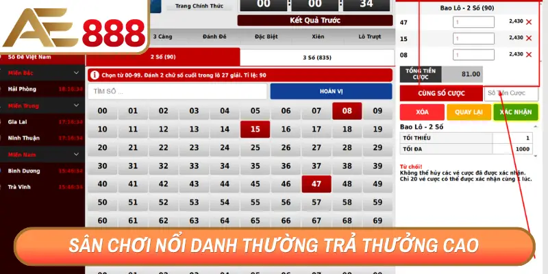 Sân chơi nổi danh thường trả thưởng cao